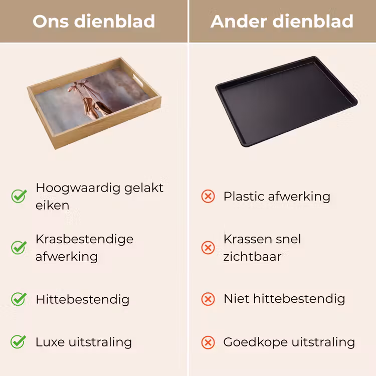 Balletschoenen - Satijn - Aardetinten Dienblad Rechthoek middel -USP_VergelijkingNL