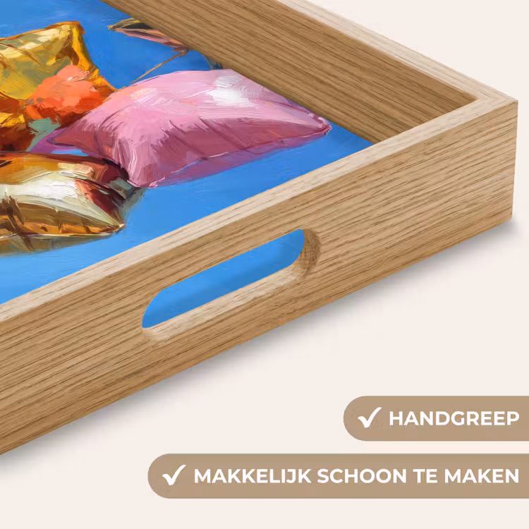 Ballonnen - Goud - Stervorm - Roze Dienblad Rechthoek middel -USP_HandgreepNL