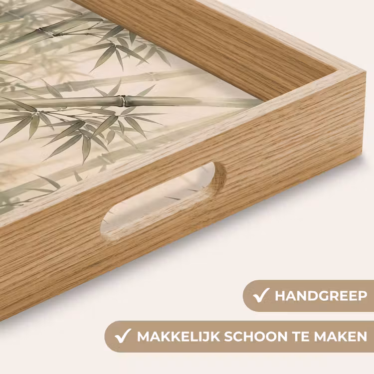 Bamboe - Bladeren - Aziatisch - Groen - Natuur Dienblad Rechthoek middel -USP_HandgreepNL