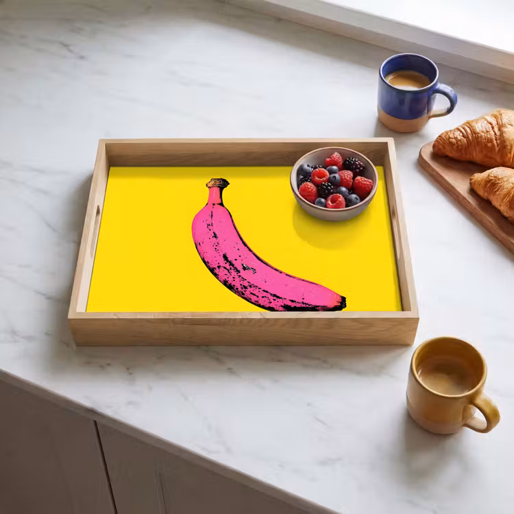 Banaan - Grafisch - Geel Dienblad Rechthoek middel -sfeer2