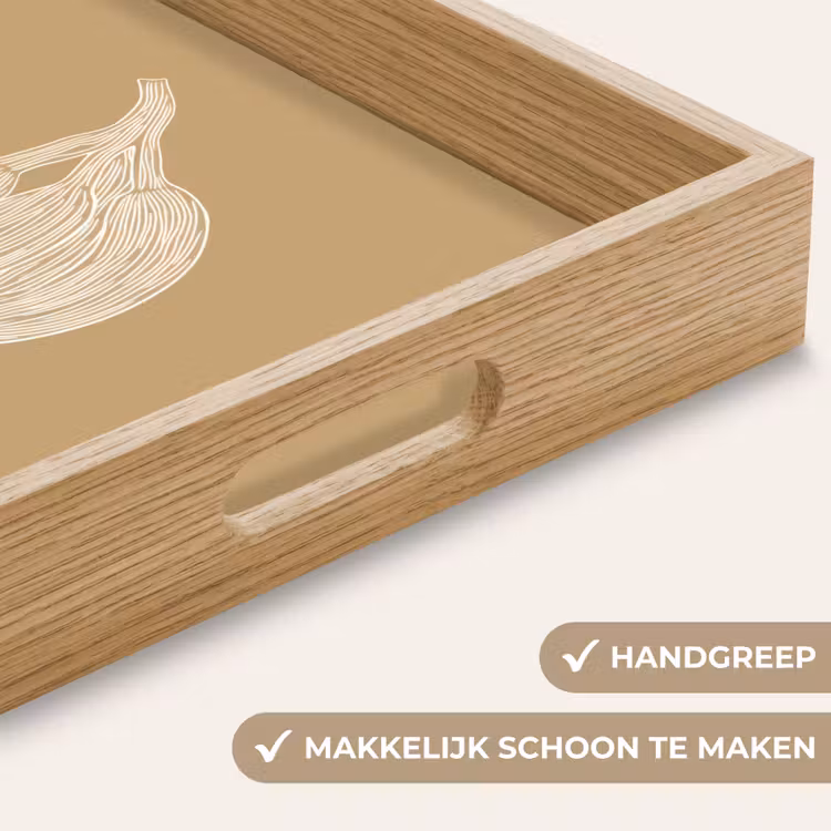 Bananen - Beige - Lijntekening - Minimalistisch Dienblad Rechthoek middel -USP_HandgreepNL