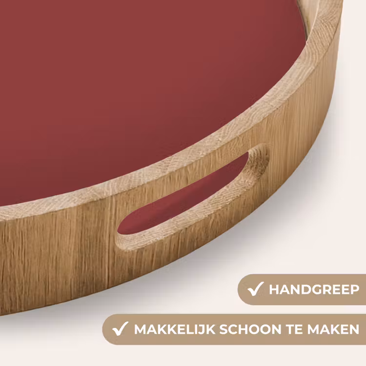 Barn - Antique - Rood Dienblad Rond middel 914 -USP_HandgreepNL