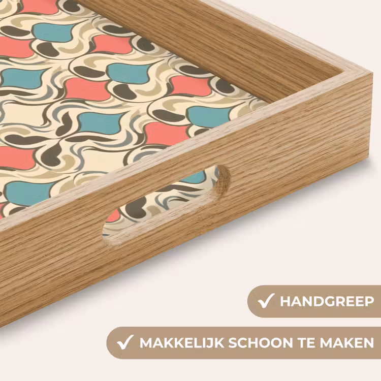 Barok - Retro - Kleurrijk Dienblad Rechthoek middel 911 -USP_HandgreepNL
