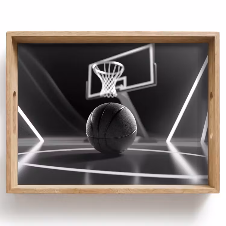 Basketbal - Basketbalveld - Lichtlijnen Dienblad Rechthoek middel -z3d_shopping
