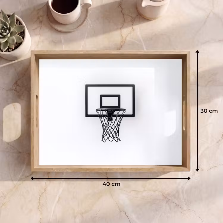 Basketbalbord - Minimalistisch - Zwart Dienblad Rechthoek middel -USP_Formaat