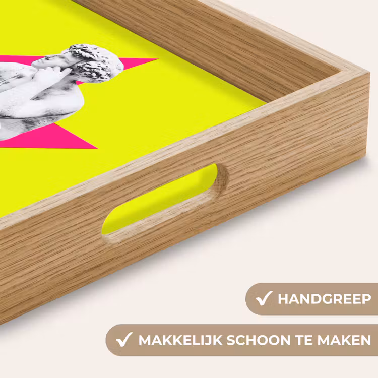 Beeld - Man - Bliksemschicht - Geel Dienblad Rechthoek middel -USP_HandgreepNL