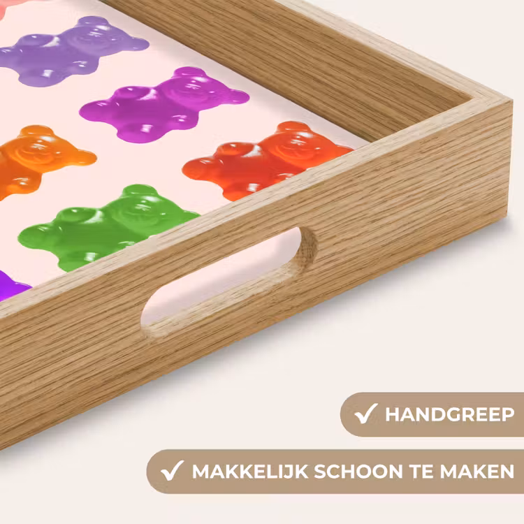 Beer - Kleurrijk - Snoep Dienblad Rechthoek middel -USP_HandgreepNL