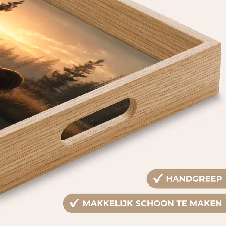 Beer - water - Bos - Ochtendlicht Dienblad Rechthoek middel -USP_HandgreepNL