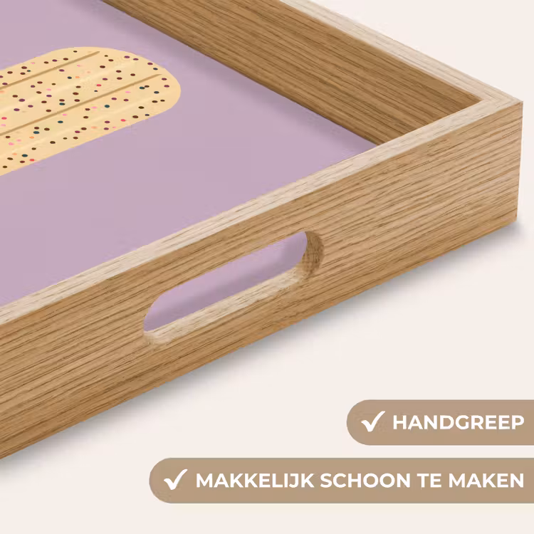 Beige - Ijsje - Spikkels Dienblad Rechthoek middel -USP_HandgreepNL