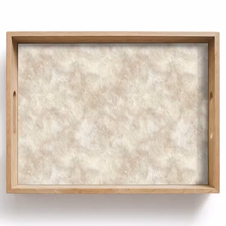 Beige - Reliëfstructuur - Natuursteen Dienblad Rechthoek middel 911 -z3d_shopping