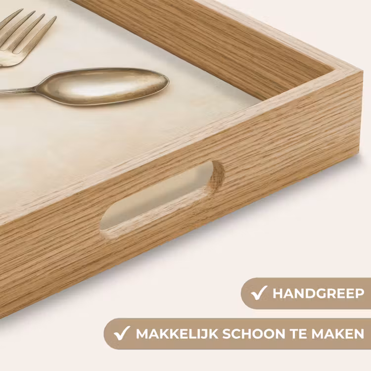 Beige - Vintage - Bestek Dienblad Rechthoek middel -USP_HandgreepNL