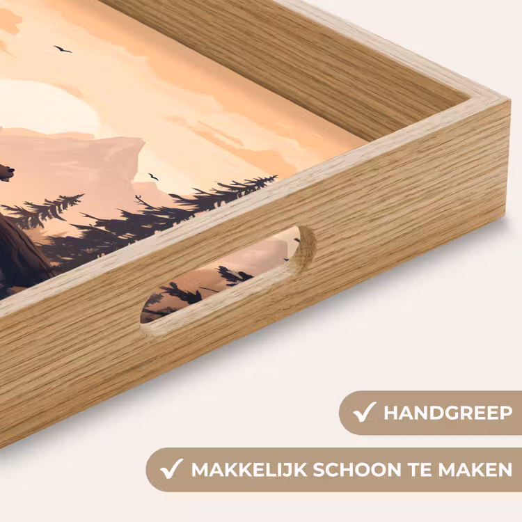 Beren - Bomen - Landschap - Zonsondergang Dienblad Rechthoek middel -USP_HandgreepNL