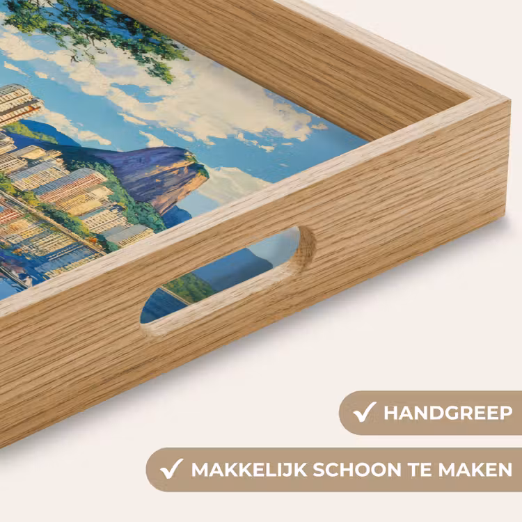 Berg - Skyline - Strand - Water Dienblad Rechthoek middel -USP_HandgreepNL