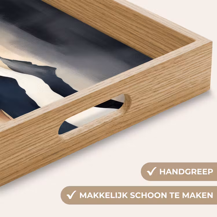Bergen - Donkerblauw - Landschap Dienblad Rechthoek middel -USP_HandgreepNL