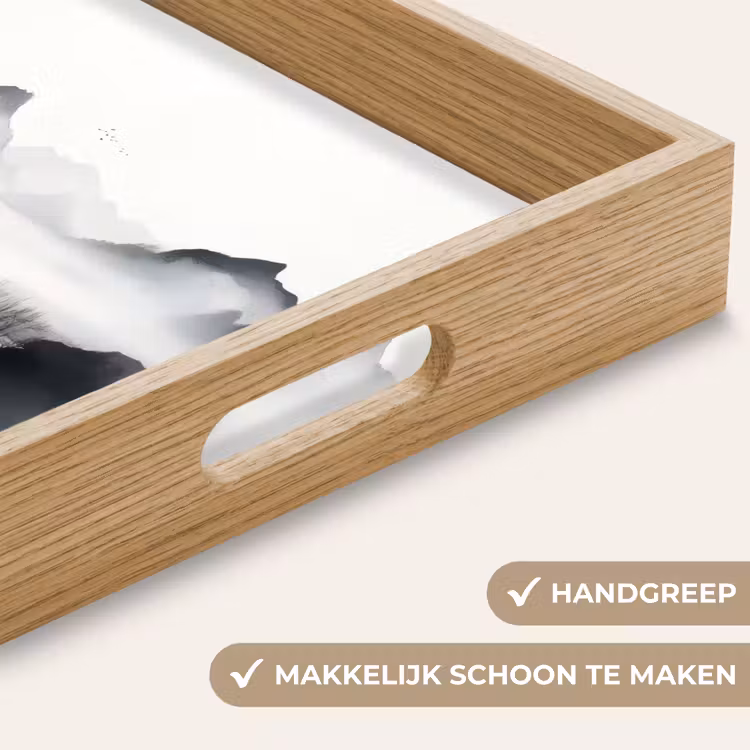 Bergen - Mistig - Water - Wit Dienblad Rechthoek middel -USP_HandgreepNL