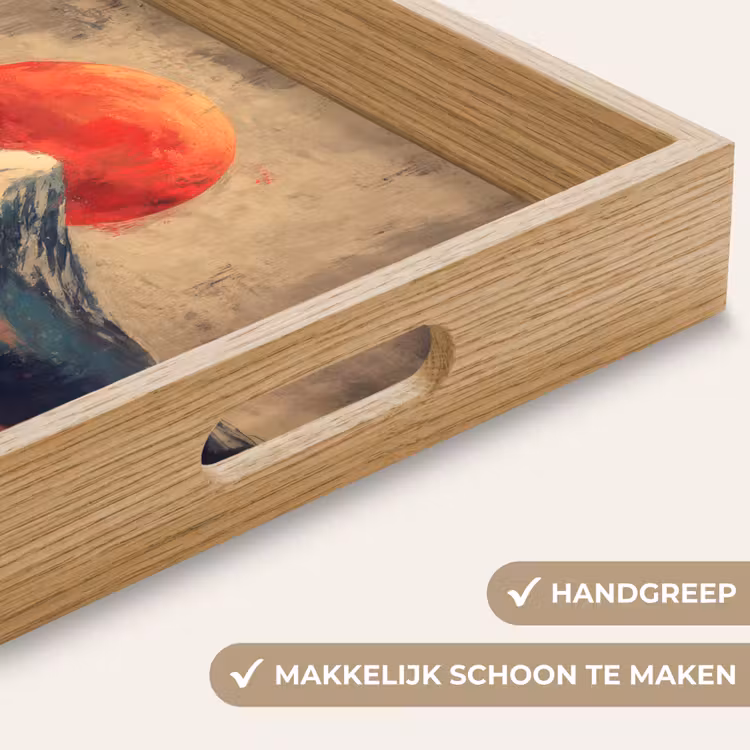 Bergtop - Sneeuw - Zon Dienblad Rechthoek middel -USP_HandgreepNL