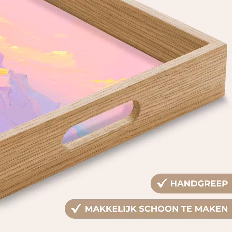 Bergtoppen - Wolken - Dromerig Dienblad Rechthoek middel -USP_HandgreepNL