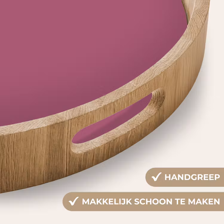 Berry - Roze -Pink Dienblad Rond middel 914 -USP_HandgreepNL