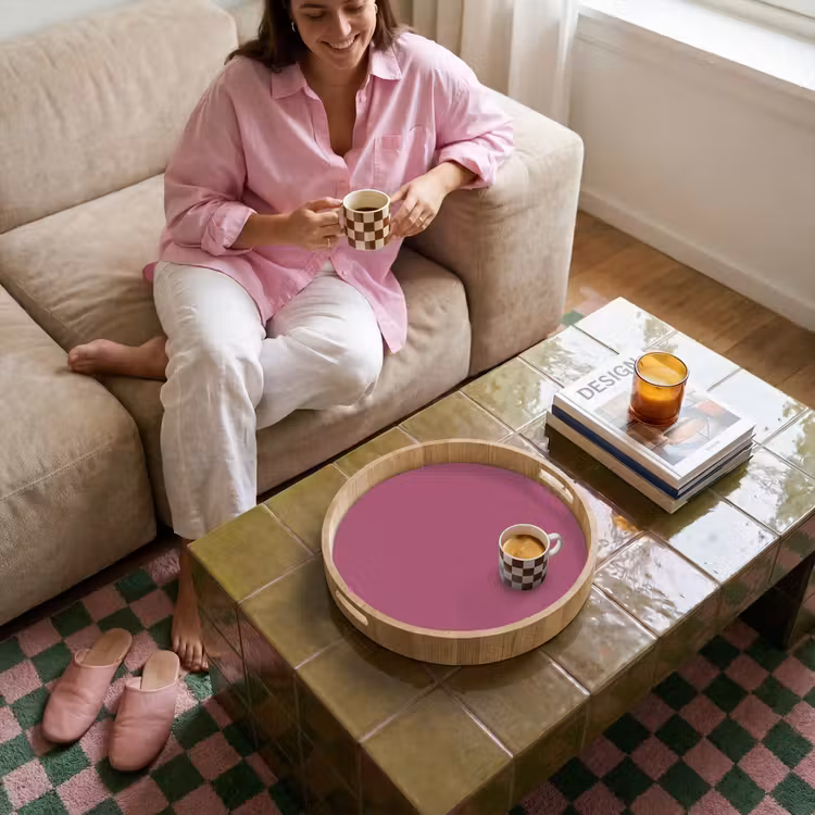 Berry - Roze -Pink Dienblad Rond middel 914 -sfeer3