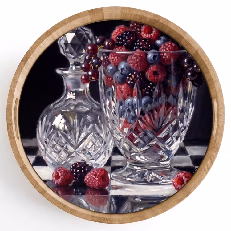 Dienblad - Bessen - Kristal - Stilleven - Bessen - Kristal - Stilleven Dienblad Rond middel