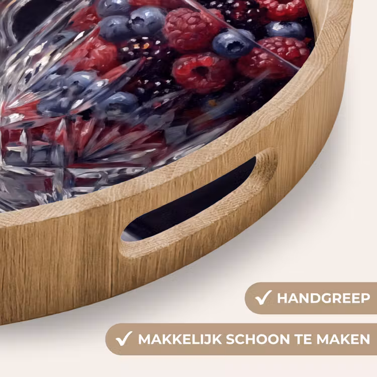 Dienblad - Bessen - Kristal - Stilleven - Bessen - Kristal - Stilleven Dienblad Rond middel