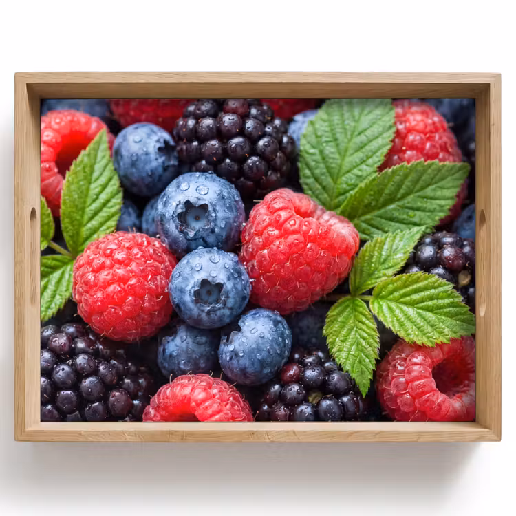 Bessen - Vers - Waterdruppels - Kleurrijk - Eten Dienblad Rechthoek middel -z3d_shopping