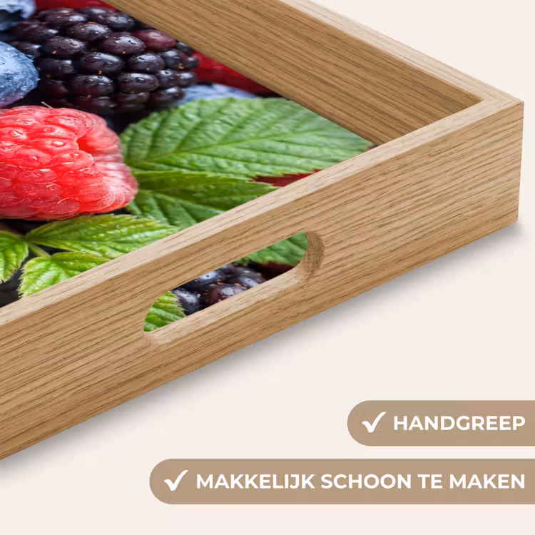 Bessen - Vers - Waterdruppels - Kleurrijk - Eten Dienblad Rechthoek middel -USP_HandgreepNL