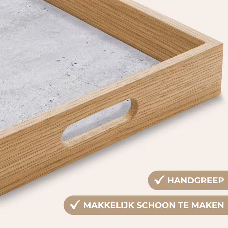 Beton - Textuur - Achtergrond - Grijs - Industrieel Dienblad Rechthoek middel -USP_HandgreepNL