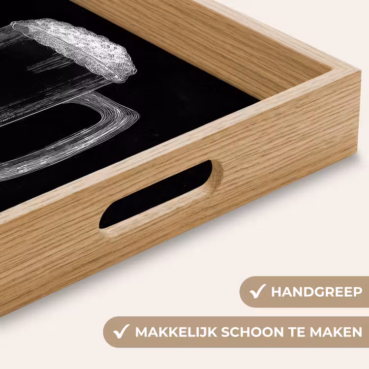 Bierpul - Schuim - Krijttekening Dienblad Rechthoek middel -USP_HandgreepNL