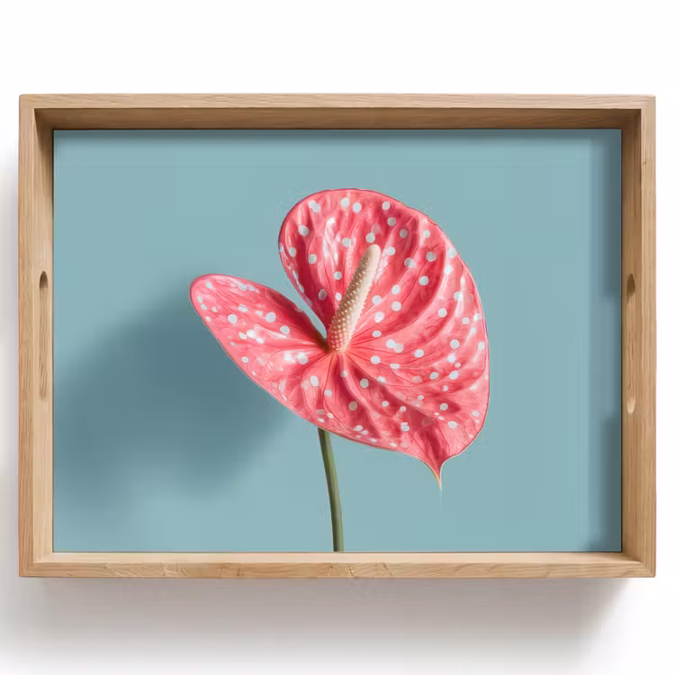 Blad - Anthurium - Stippen - Roze Dienblad Rechthoek middel -z3d_shopping