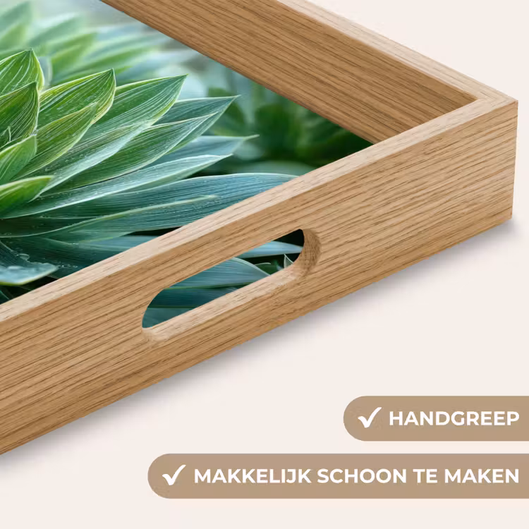 Blad - Plant - Groen - Textuur Dienblad Rechthoek middel -USP_HandgreepNL