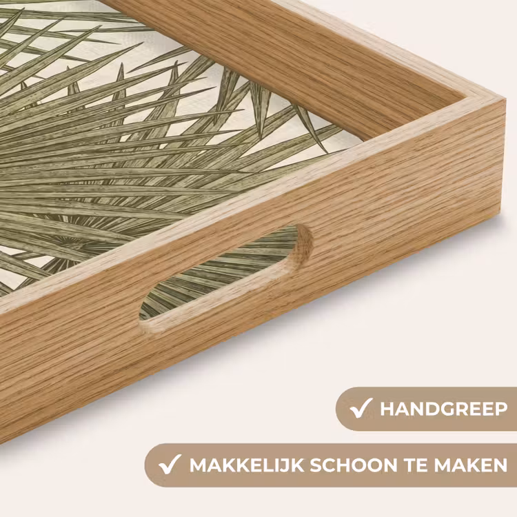 Blad - Tropisch - Patroon - Natuur - Groen Dienblad Rechthoek middel -USP_HandgreepNL