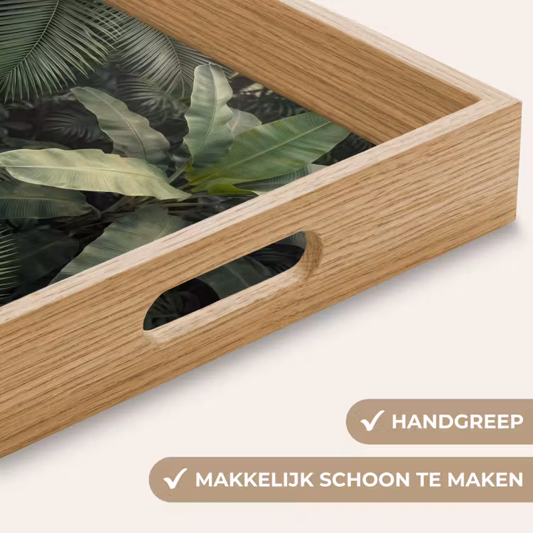 Bladeren - Groen - Tropisch - Natuur Dienblad Rechthoek middel -USP_HandgreepNL