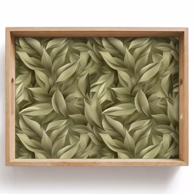 Bladeren - Modern - Groen Dienblad Rechthoek middel 911 -z3d_shopping