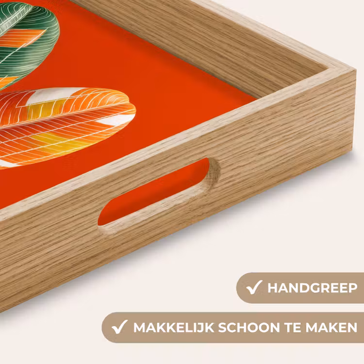 Bladeren - Ovaal - Mozaïek - Patroon Dienblad Rechthoek middel -USP_HandgreepNL