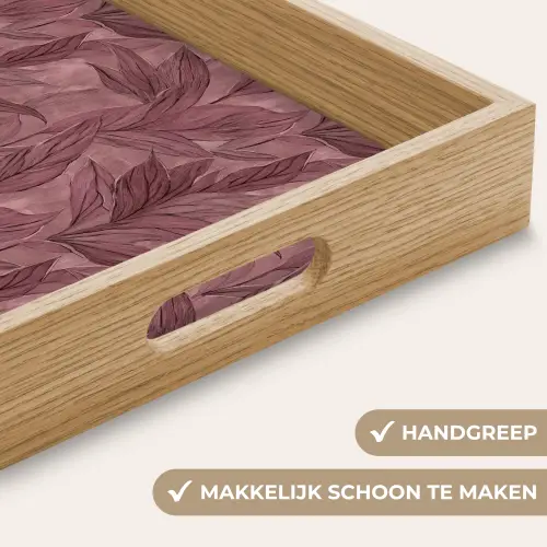 Bladeren - Patroon - Paars Dienblad Rechthoek middel 911 -USP_HandgreepNL