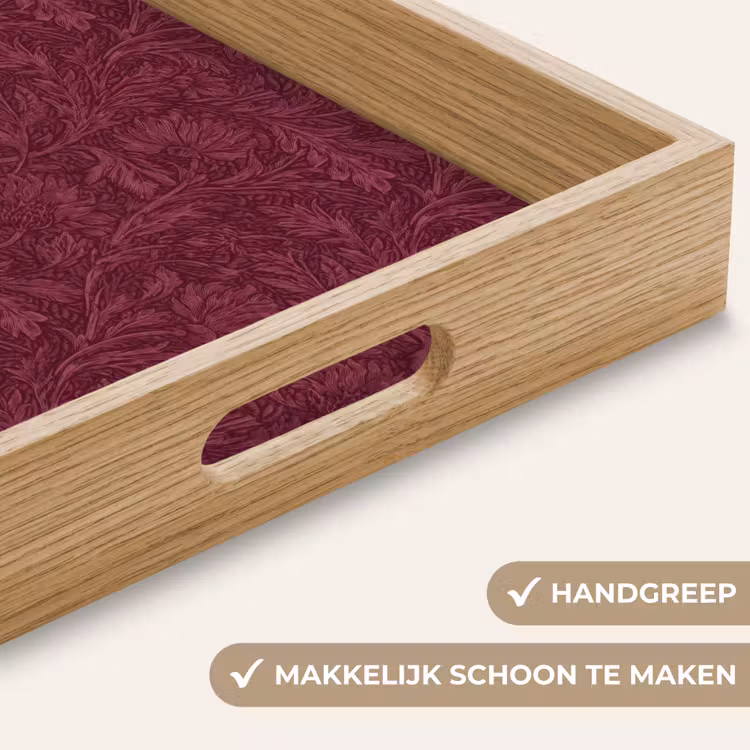 Bladeren - Patroon - Paars Dienblad Rechthoek middel 911 -USP_HandgreepNL