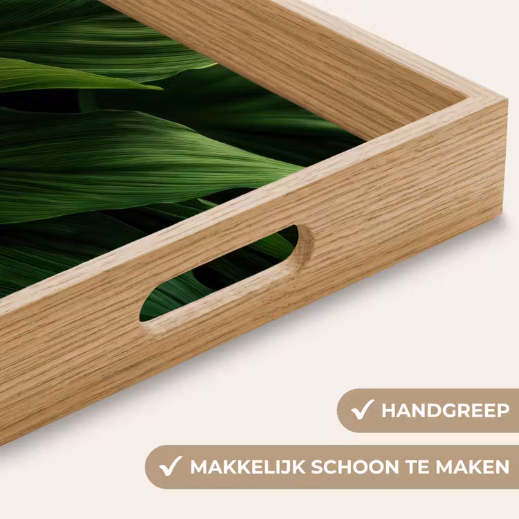 Bladeren - Schaduw - Groen - Textuur Dienblad Rechthoek middel -USP_HandgreepNL