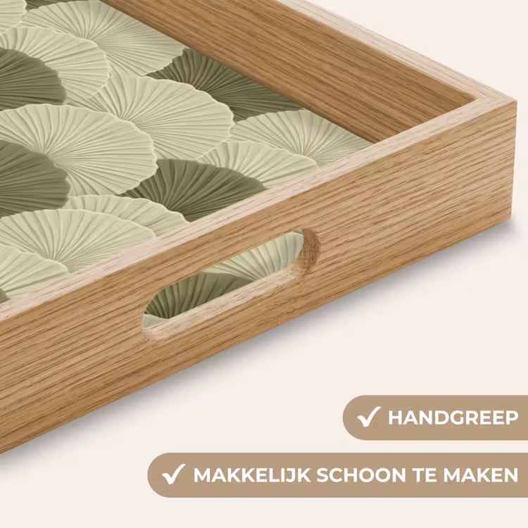 Bladeren - Structuur - Groen Dienblad Rechthoek middel 911 -USP_HandgreepNL