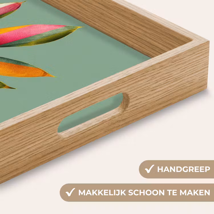 Bladeren - Tak - Kleurrijk Dienblad Rechthoek middel -USP_HandgreepNL
