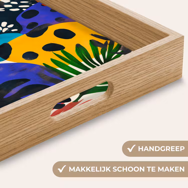 Bladeren - Vormen - Abstract - Kleurrijk Dienblad Rechthoek middel -USP_HandgreepNL