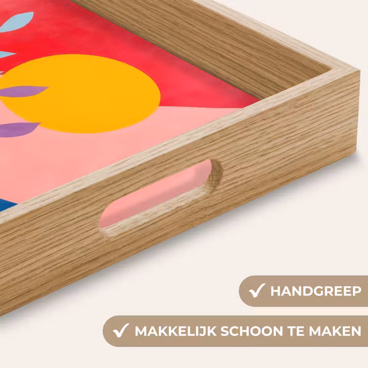 Bladeren - Zon - Abstracte vormen Dienblad Rechthoek middel -USP_HandgreepNL