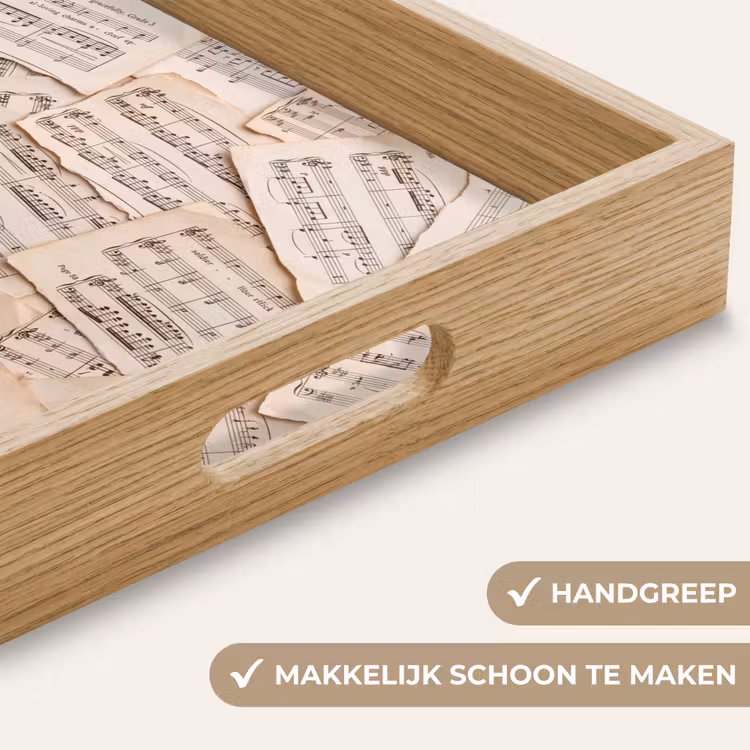 Bladmuziek - Oud - Noten - Vintage - Beige Dienblad Rechthoek middel -USP_HandgreepNL