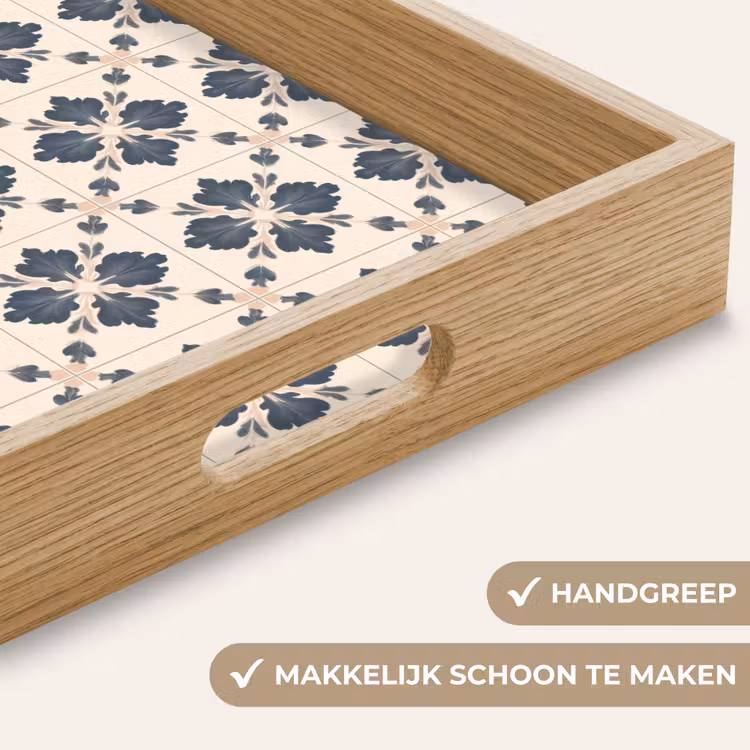 Bladvorm - Klassiek - Kleurrijk Dienblad Rechthoek middel 911 -USP_HandgreepNL
