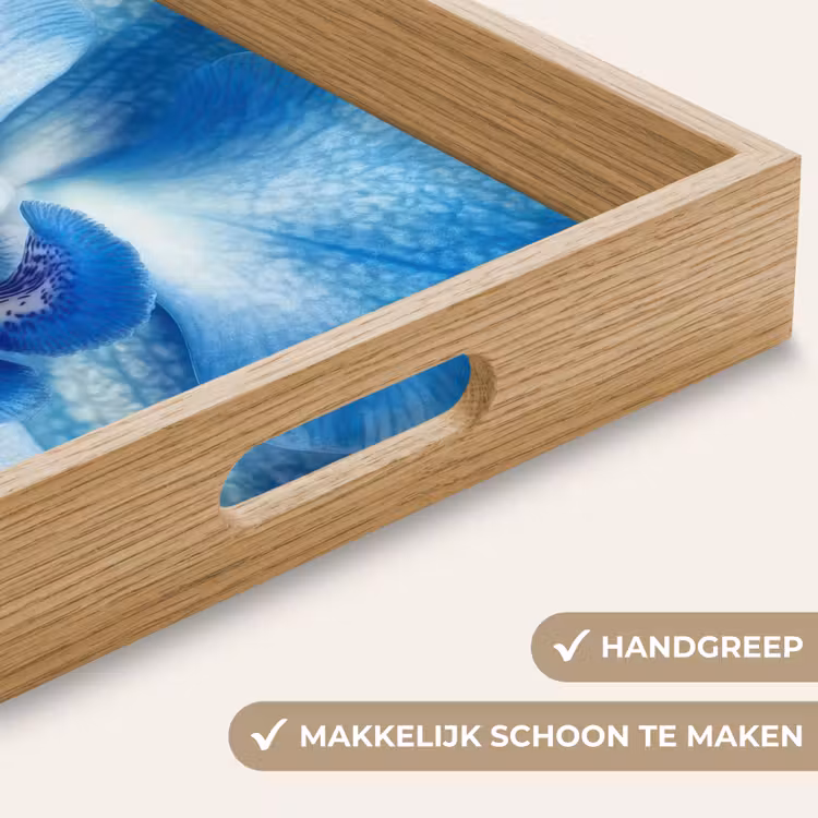 Blauw - Orchidee - Elegeant Dienblad Rechthoek middel -USP_HandgreepNL