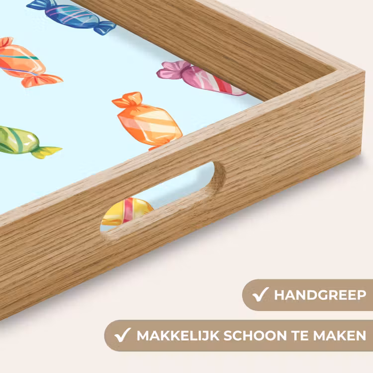 Blauw - Patroon - Snoep Dienblad Rechthoek middel -USP_HandgreepNL