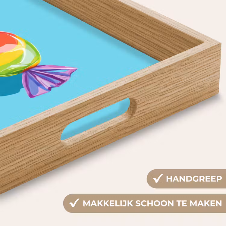 Blauw - Snoep - Regenboog Dienblad Rechthoek middel -USP_HandgreepNL