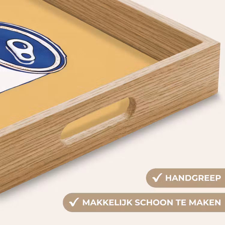 Blikje - Minimalistisch - Blauw - Illustratie Dienblad Rechthoek middel -USP_HandgreepNL