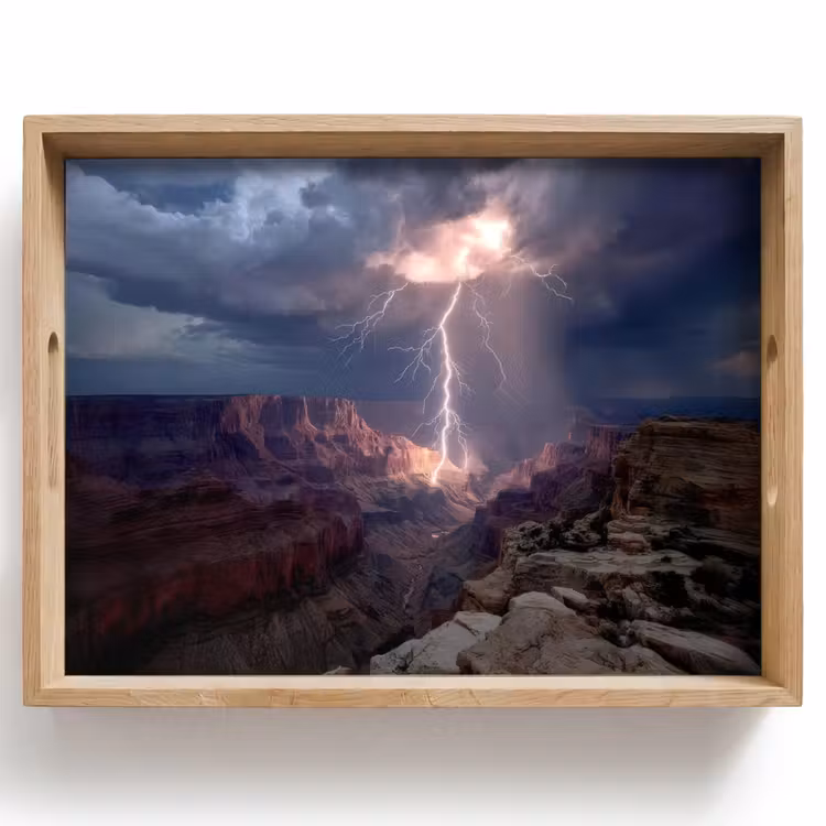 Bliksem - Wolken - Canyon Dienblad Rechthoek middel -z3d_shopping