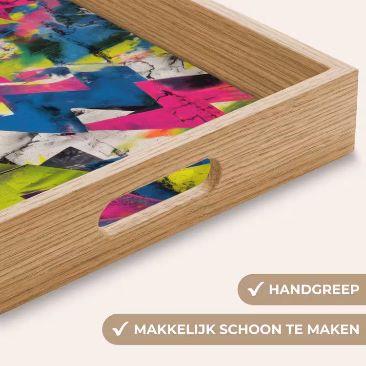 Bliksemschichten - Patroon - Marmer - Kleuren Dienblad Rechthoek middel -USP_HandgreepNL
